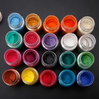 20 Colores Mica en Polvo de Resina Epoxi Tinte Pigmento de la Perla Natural de Mica Mineral en Polvo L29K nuevo producto