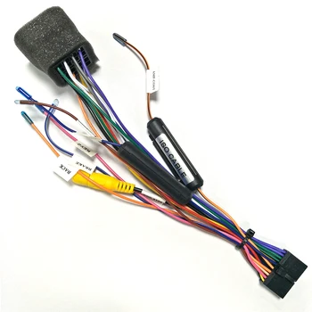 20 PIN ISO Conector del mazo de cables del Coche reproductor multimedia Cable de Alimentación Arnés Con la cámara de visión trasera