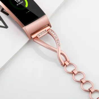2018 Nuevas Bandas de Reloj para Fitbit Charge 3 Bandas del Metal del Acero Inoxidable de la Correa de Muñeca de las Mujeres de la Joyería Pequeña Gran Pulsera para Cargar 3