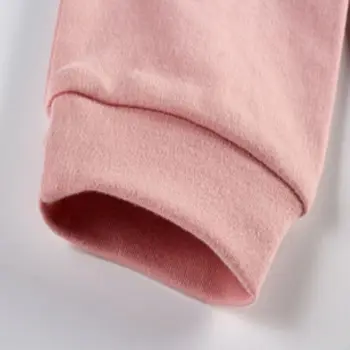 2018 nuevo bebé niños y niñas de otoño y ropa de invierno para el bebé lindo de la historieta camisa de color Rosa + pantalones de algodón ropa de bebé