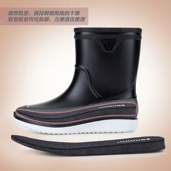 2019 antideslizante Impermeable Botas de Lluvia de Plástico Grueso de los Hombres Botas de los Zapatos de los Hombres Zapatos De Hombre los Zapatos de los Hombres Botas de Trabajo de Pesca de Zapatos