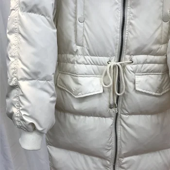 2019 invierno nuevo estilo coreano versión abajo chaqueta larga de estilo grande de lana de las mujeres de cuello de la capa de cordón de la moda sueltas de ropa de señora