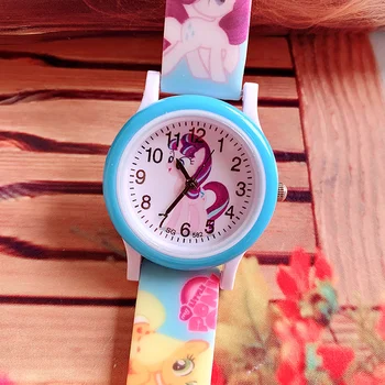 2019 nuevo pony de impresión de silicona de la banda de los niños del reloj de la muchacha lindo de la historieta del reloj de cuarzo reloj de pulsera