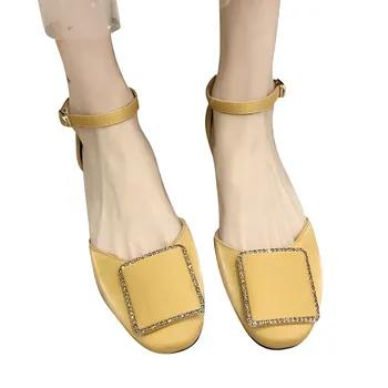 2019 Verano Sandalias Zapatos Casual Elegante Resbalones En Pisos Zapatos de Hebilla Tobillo Sandalias de Correa Única Zapatos sandalias #3