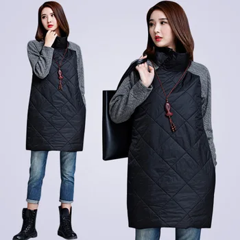 2020 Autunm abrigo de las mujeres abrigo de invierno largo papel arrugado chaqueta de las mujeres Cuello acolchado parka plus tamaño 5XL 6XL 7XL Vestidos