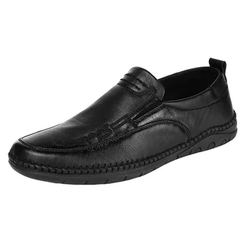 2020 De La Moda De Cuero De Los Hombres Zapatos Casual Transpirable Mocasines De Hombres De Alta Calidad, Cómodos Zapatos Planos Hombres Impermeable Suave Zapatos