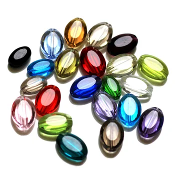 2020 de la Nueva llegada de la moda de colores 9x6mm plana de forma oval con facetas cuentas de cristal crea tu estilo DIY Cristal Perlas de Vidrio