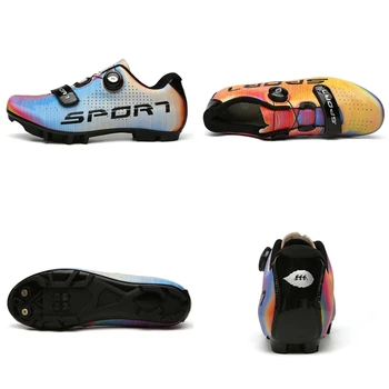 2020 Deslumbrante Color de los zapatos de bicicleta de Mtb Transpirable autista Spd Listón de los Zapatos de bicicleta al aire libre zapatos de carreras de bicicleta de Carretera de zapatos