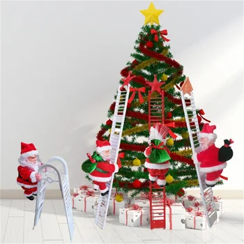 2020 Divertidas De Navidad De Santa Claus Eléctrico Subir Juguetes Musicales Subir La Escalera De La Muñeca Adornos Del Árbol De Navidad Año Nuevo Regalos A Los Niños