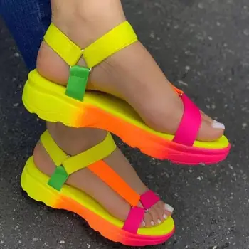 2020 INS Caliente de la Venta de múltiples colores de Gran tamaño 43 casual Zapatos de Mujer Planas Cómodas Sandalias Mujer Zapatos Mujer
