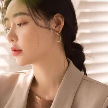 2020 los Nuevos contratados temperamento coreano fino cristal pendientes de la Gota geométrica de las Mujeres de la moda de los Pendientes de brillantes