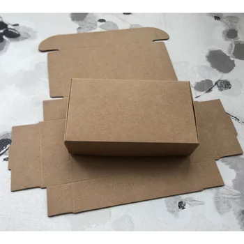 2020 Naturales de papel de Kraft de regalo caja de embalaje de pequeñas embarcaciones, caja plegable de papel kraft marrón hecho a mano jabón de papel, caja de cartón