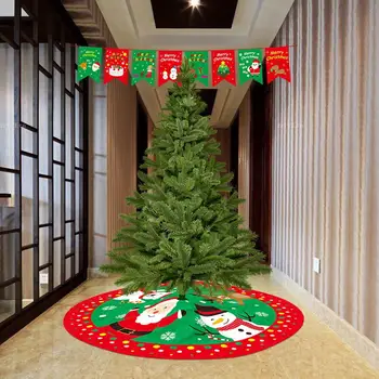 2020 NUEVAS 33 Pulgadas Árbol de Navidad de la Falda, Con muñeco de Nieve Elk Patrón Hermoso día de Fiesta Decoreation Rojo Y Verde el Árbol de Navidad de Mat