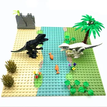 2020 Nuevos Dinosaurios Juguetes de los Ladrillos de los Pastizales de Montaña y al Río de la placa Base de Bloques de Construcción de Jurassic World Parque de Dinosaurios para Niños DIY MOC
