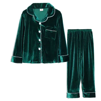 2020 Otoño Invierno de los Niños en Casa Pijama Conjunto de Terciopelo Caliente ropa de dormir de las Niñas de los Niños de manga larga Pijamas Cómodos Chico de Traje de ropa de hogar