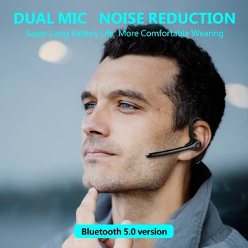 2021 Nueva reducción de Ruido Bluetooth Auricular Inalámbrico de Auriculares con Mic HD Música de manos libres Conectar dos teléfonos para el deporte