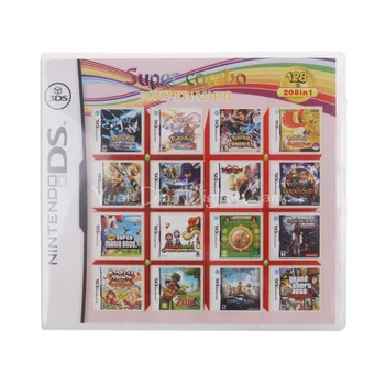 208 En 1 Compilación de Vídeo Cartucho de Juego de la Tarjeta Para Nintendo DS, 3DS, 2DS Super Combo Multi Cart