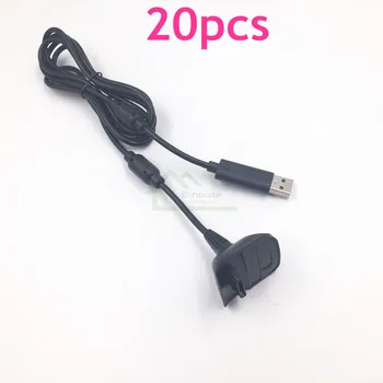 20pcs Color Negro USB Cable de Carga de la fuente de Alimentación Cable del Cargador de repuesto para el mando Inalámbrico Xbox 360 Cable de Carga
