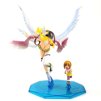 22-24cm de Digimon Adventure Angemon Angewomon Takaishi Takeru Yagami Hikari Figura Juguetes de PVC Modelo de Muñecas
