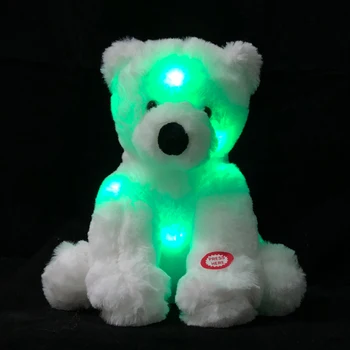 23 CM LED Blanco Oso de Peluche de Juguete de colores Brillantes Oso Polar Luminoso Juguetes de Peluche Encantador Regalos de Navidad para los Niños