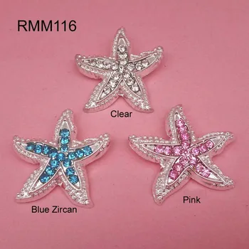 23 mm Metal de diamante de imitación de la Estrella de mar Mango Adorno de la Diadema de Suministros de Flores Centros de 120pcs RMM116