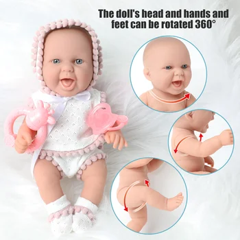 26CM bebe real reborn doll de 10 pulgadas impermeable de silicona simulación Realista del recién nacido muñecas de la Mano de bell juego de ropa para los juguetes de los niños