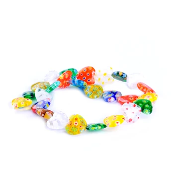 26pcs/pack 14*14 mm colores mezclados en forma de corazón de perlas de murano, cristal abalorios para pulsera collar DIY de la joyería