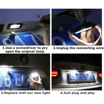 2PCS 18 LED de Licencia de la Luz Libre de Error de la Placa de la Lámpara Para Audi A3 A4 A5 A6 A8 B6 B7 Q7