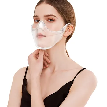 2pcs Anti-pm2.5 Máscara Protectora Transparente Boca Cubierta Durable De La Máscara De La Cara Del Escudo De Combinar De Plástico Reutilizables Claro Mascarillas