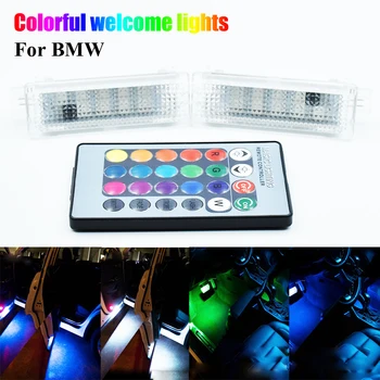 2PCS Canbus LED RGB Coche de Bienvenida de Luz de la Puerta para BMW un 1/3/5/7series E87 E90 E92 E93 F10 E60 E61 F10 X1 X3 X5 X6 Z4