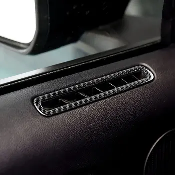 2pcs Real de Fibra de Carbono Interior del Acondicionador de Aire de la Puerta de Ventilación de la Salida de Recortar la Cubierta de Pegatinas Para el Ford Mustang-2019 de los Accesorios del Coche