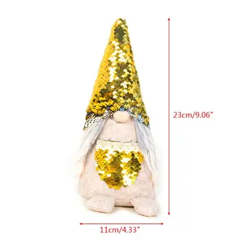 2pcs/set de Lentejuelas de Navidad sueca Santa Gnome Muñeca de la Felpa Ornamento hecho a Mano del Juguete de la Casa de Vacaciones Parte de la Decoración