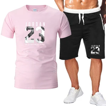 2piece conjunto de los hombres trajes de jordan 23 camiseta de los pantalones cortos de verano corto de chándal de los hombres del deporte traje de jogging sudadera de jersey de baloncesto
