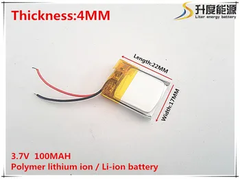 3.7 V 100mAh 401722 de Polímero de Litio Li-Po, li-ion Recargable de la Batería de células Para Mp3 MP4 MP5 móvil de GPS de la tableta de la batería