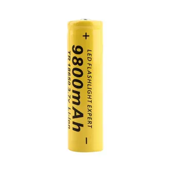 3.7 V 18650 9800mAh Capacidad de Li-ion de Carga de la Batería Recargable de la Linterna de la Antorcha de color Amarillo Cáscara de Batería Baja Recurrentes
