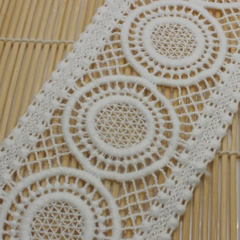 3 medidor de 8 cm de Algodón Blanco ribetes de Encaje Apliques para Vestido de Traje Recorte de Textiles para el Hogar de Costura de la Tela de Encaje Cusack en Alta Calidad