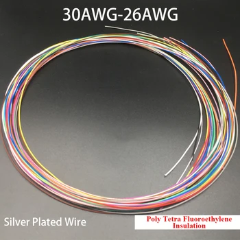 30AWG 28AWG 26AWG Multicolor de Goma de Aislamiento de PTFE de Plata Revestidos de Cobre OFC TRENZADO Cable de Audio de la Línea de Señal de Cable de los Auriculares