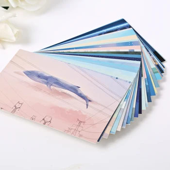 30Pcs Kawaii Ballena Postales de Hayao Miyazaki Pintura al Óleo Postal Lindo Mensaje de Saludo de la Tarjeta de felicitación de la Tarjeta de Regalo