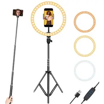 33cm de Dimmable LED del Selfie Anillo de Luz Con 160 cm Trípode de Fotografía Anillo de la Lámpara Para Vivir Maquillaje TikTok & YouTube VideoLight