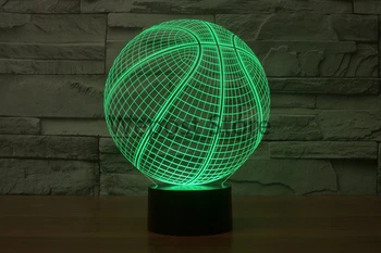 3D Basetball Ilusión de la Lámpara de Noche LED de Luz de 7 colores que cambian el estado de Ánimo de la Atmósfera de la Lámpara del Estadio de la Decoración de la Novedad de la Iluminación