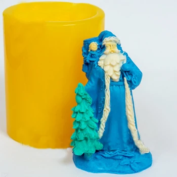 3D de Navidad Molde de Santa Claus Moldes de Jabón de Grado de Alimentos Padre Escarcha Molde para Jabón ruso Santa Moldes de Año Nuevo Velas de Molde PRZY
