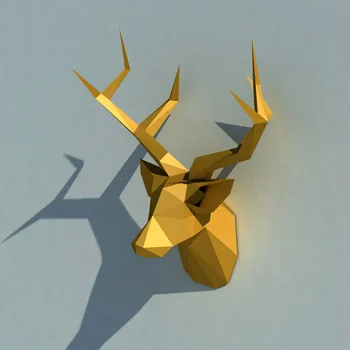3D de Papel de Cabeza de Ciervo de los Animales de Papel Modelo de Juguete de la Decoración del Hogar, Decoración de Puzzles Educativo de BRICOLAJE de Papel Craft Modelo de Partido para Niños Regalo