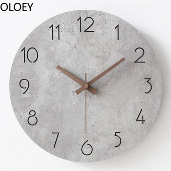 3d gran Reloj de Pared de Madera Mecanismo de Reloj de Arte Silencio de Lujo de los Relojes de Pared Gris de la Decoración del Hogar, Sala de estar Reloj de discos de Vinilo Reloj 2020