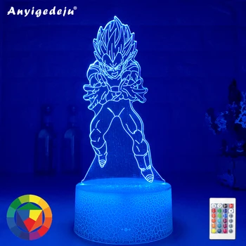 3D LED de las Luces de la Noche de Anime Z Vegeta Onda de la Bomba de Ver. Figura De Acción De 7 Colores Toque De Ilusión Óptica Lámparas De Fábrica Modelo De Dropshipping