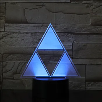 3D Lámpara Figura Geométrica Visual Efecto de Luz de 7 Colores con mando a distancia para el Adolescente Sensor Táctil Entrega Rápida Luz de Noche Led de la Lámpara