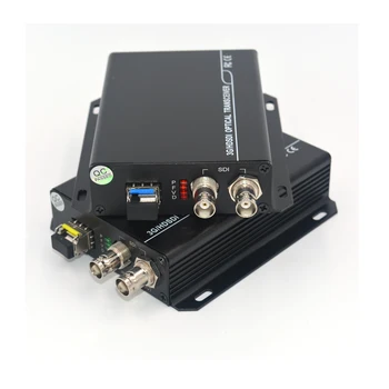 3G HD SDI de Vídeo/Audio a través de la Fibra óptica de los Convertidores de los Medios Transmisor Receptor único de fibra de hasta 10 km SFP LC para la transmisión de vídeo HD