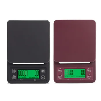 3kg/0.1 g 5kg/0.1 g de la Escala con Temporizador Portátil de Goteo Electrónica Cocina Escala de Alta Precisión LCD Escalas para la Cocina
