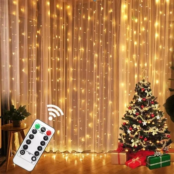 3m LED Cadena de Luces de Navidad Decoración de la Cortina de la Cadena de Luces de Navidad de la Lámpara Para el Año Nuevo la Fiesta de la Boda de la Cortina de la Decoración del Jardín