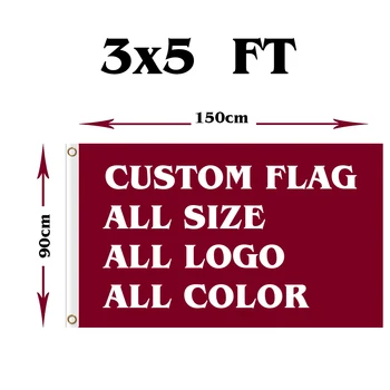 3x5ft de encargo de la bandera de doble lado cualquier logotipo de cualquier palabra de cualquier estilo, cualquier tamaño para la referencia,festival,actividad indicador personalizado