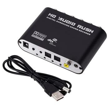 5.1 CH Decodificador de Audio SPDIF Coaxial A RCA DTS AC3 Digital 5.1 Amplificador Convertidor Analógico Para PS3,Reproductor de DVD